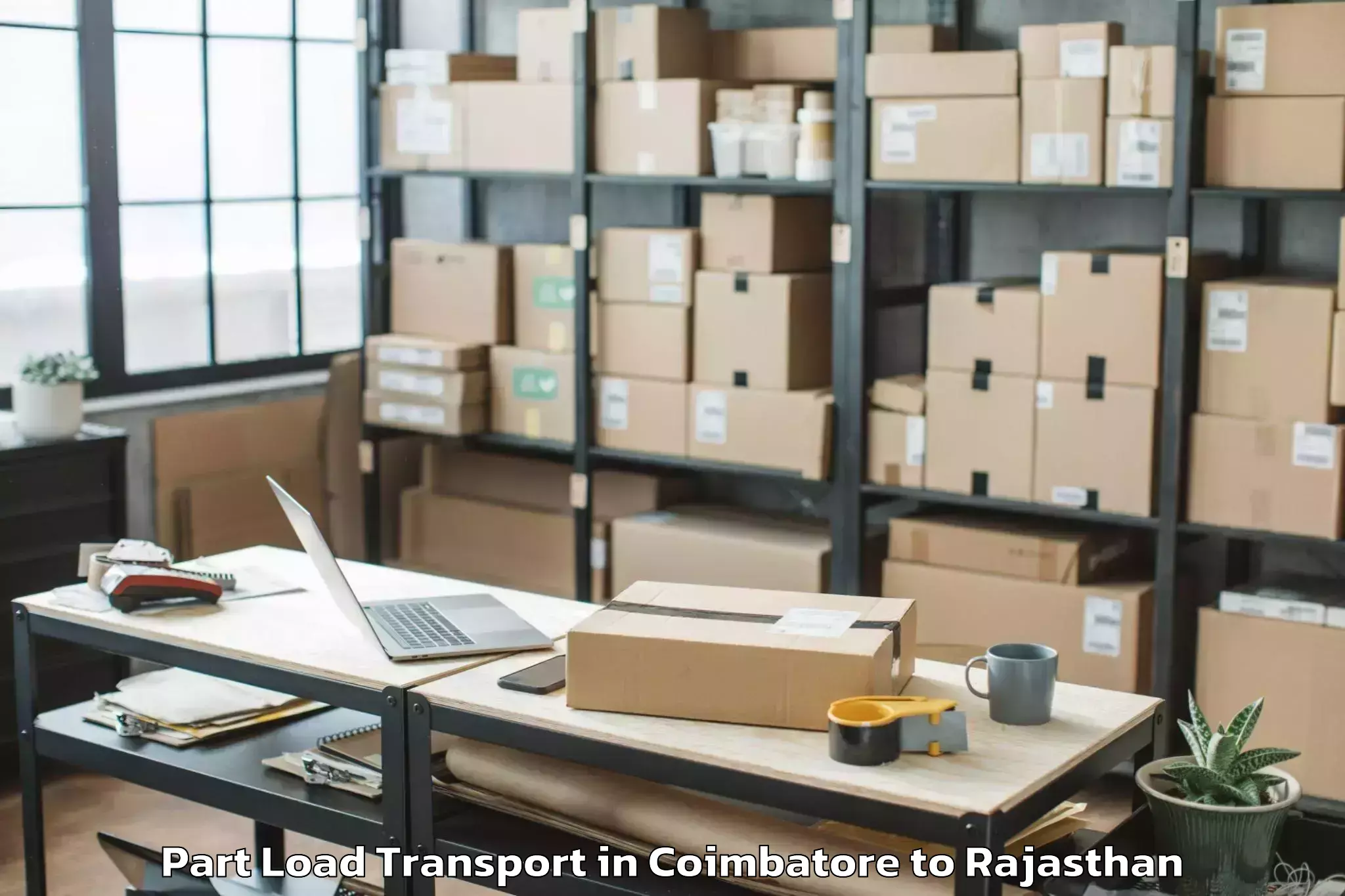 Easy Coimbatore to Raniwara Part Load Transport Booking